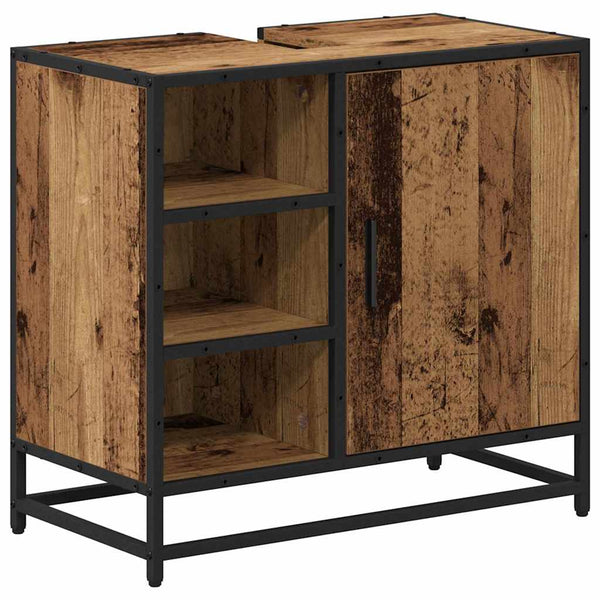 Kylpyhuonekalustesetti 4 kpl Vanha Puu 65 x 33 x 60 cm