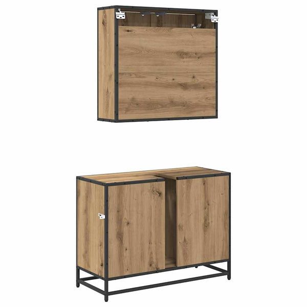 Kylpyhuonekalustesetti 2 kpl Artisan tammi 80 x 33 x 60 cm
