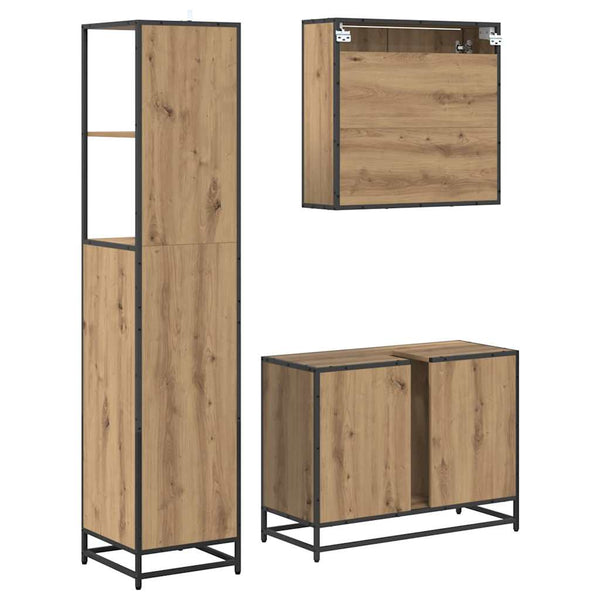 Kylpyhuonekalustesetti 3 kpl Artisan tammi 35 x 37,5 x 166 cm