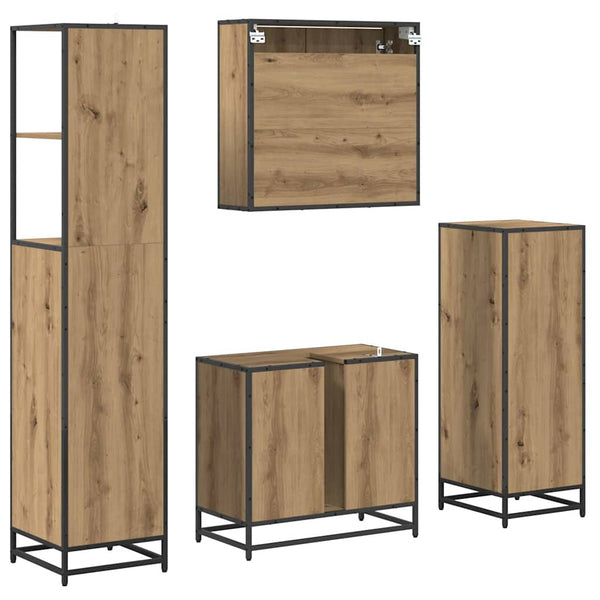 Kylpyhuonekalustesetti 4 kpl Artisan tammi 65 x 33 x 60 cm