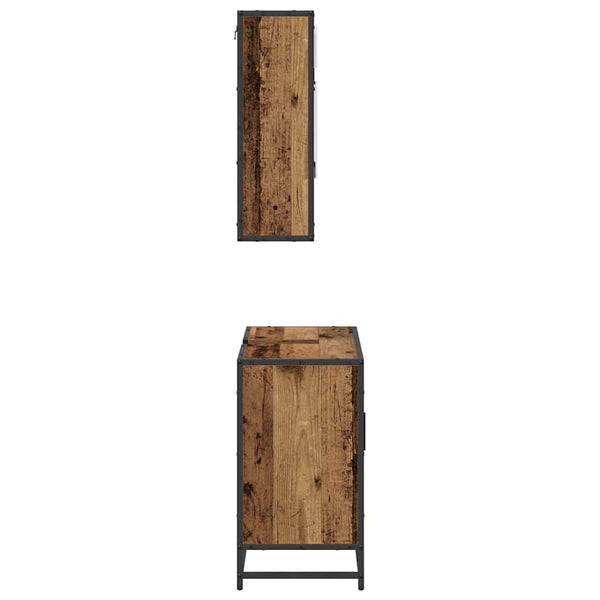 Kylpyhuonekalustesetti 2 kpl Vanha Puu 65 x 33 x 60 cm