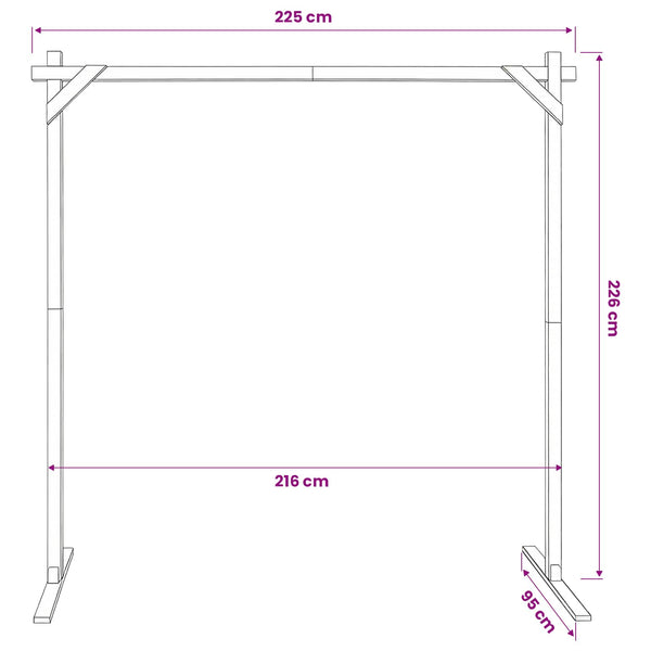 Häät Kaari Vaaleanruskea 225 x 95 x 226 cm Täysi mänty