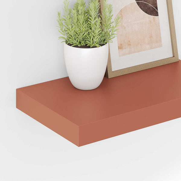 Seinähylly 2 kpl Punainen 40 x 23,5 x 3,8 cm Tekninen puu