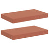 Seinähylly 2 kpl Punainen 40 x 23,5 x 3,8 cm Tekninen puu