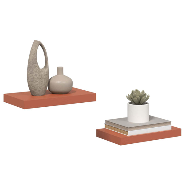 Seinähylly 2 kpl Punainen 40 x 23,5 x 3,8 cm Tekninen puu