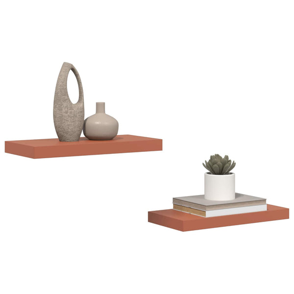 Seinähylly 2 kpl Punainen 50 x 23,5 x 3,8 cm Tekninen puu