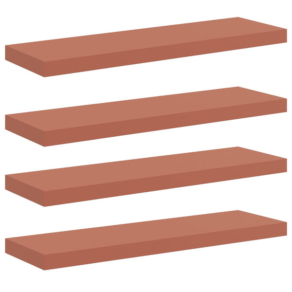 Seinähylly 4 kpl Punainen 80 x 23,5 x 3,8 cm Tekninen puu