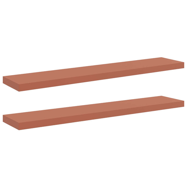Seinähylly 2 kpl Punainen 120 x 23,5 x 3,8 cm Tekninen puu