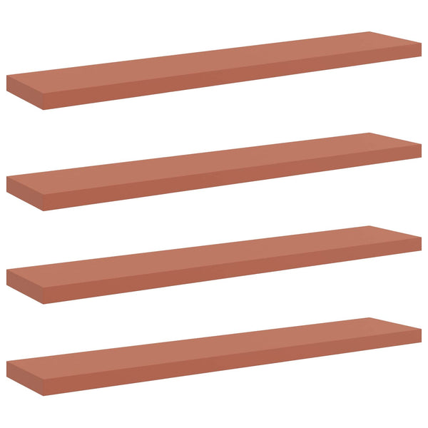 Seinähylly 4 kpl Punainen 120 x 23,5 x 3,8 cm Tekninen puu