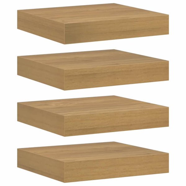 Seinähylly 4 kpl Ruskea 23 x 23,5 x 3,8 cm Tekninen puu