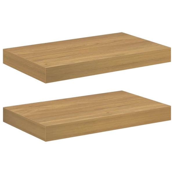 Seinähylly 2 kpl Ruskea 40 x 23,5 x 3,8 cm Tekninen puu