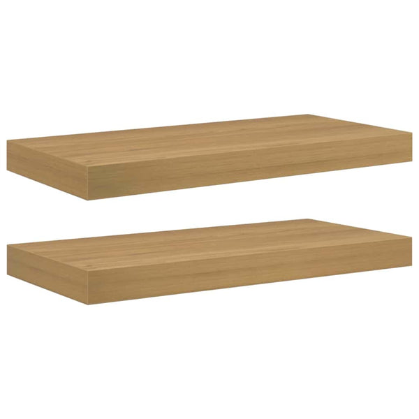 Seinähylly 2 kpl Ruskea 50 x 23,5 x 3,8 cm Tekninen puu