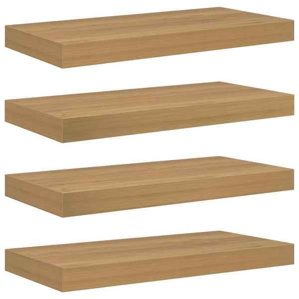 Seinähylly 4 kpl Ruskea 50 x 23,5 x 3,8 cm Tekninen puu
