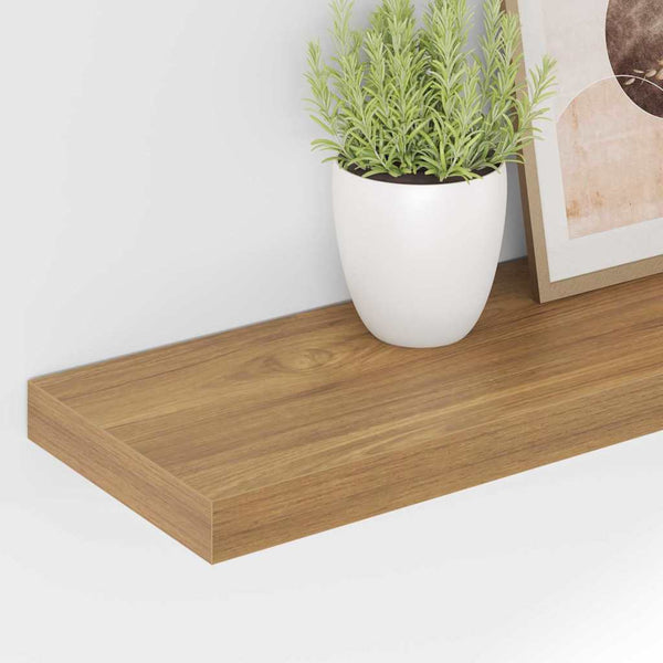 Seinähylly 2 kpl Ruskea 60 x 23,5 x 3,8 cm Tekninen puu