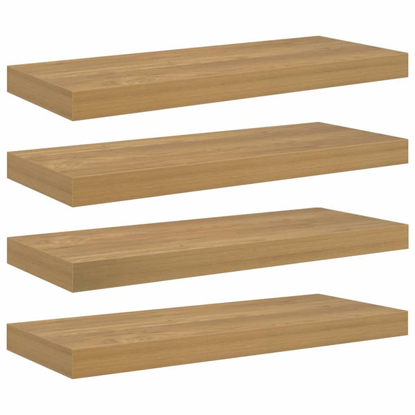 Seinähylly 4 kpl Ruskea 60 x 23,5 x 3,8 cm Tekninen puu