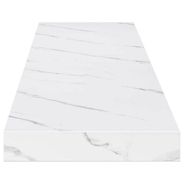 Seinähylly 2 kpl Valkoinen marmori 120 x 23,5 x 3,8 cm