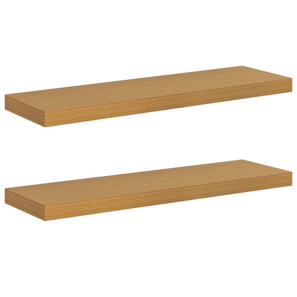 Seinähylly 2 kpl Beige 80 x 23,5 x 3,8 cm Tekninen puu