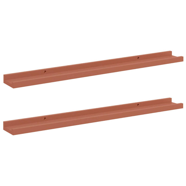 Seinähylly 2 kpl Punainen 80 x 9 x 3 cm Tekninen puu