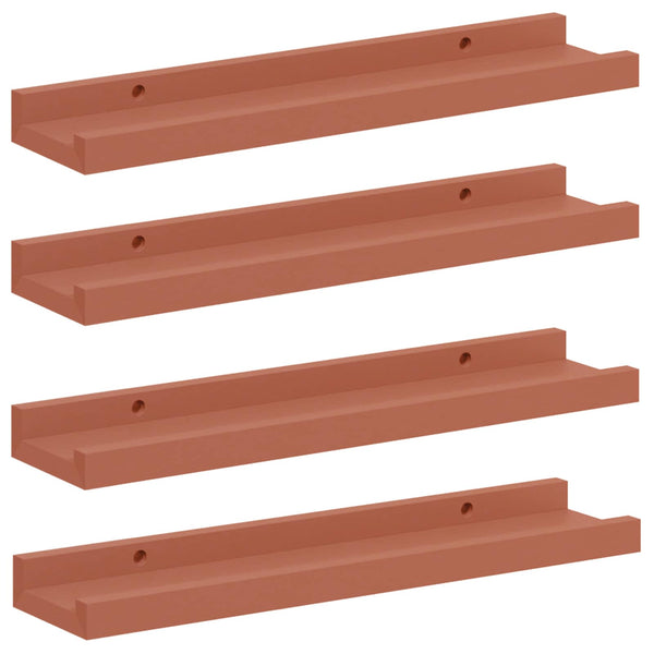 Seinähylly 4 kpl Punainen 40 x 9 x 3 cm Tekninen puu