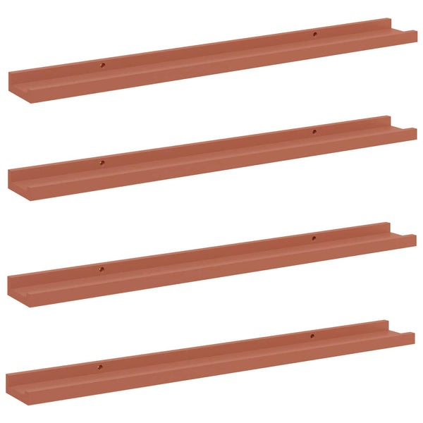 Seinähylly 4 kpl Punainen 80 x 9 x 3 cm Tekninen puu