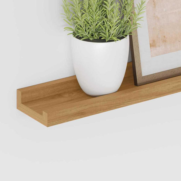 Seinähylly 2 kpl Ruskea 60 x 9 x 3 cm Tekninen puu
