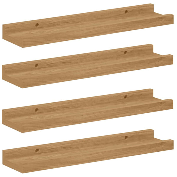 Seinähylly 4 kpl Ruskea 40 x 9 x 3 cm Tekninen puu