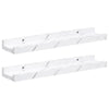 Seinähylly 2 kpl Valkoinen marmori 40 x 9 x 3 cm Tekninen puu
