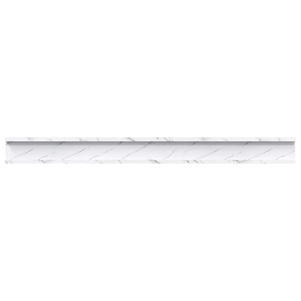 Seinähylly 2 kpl Valkoinen marmori 100 x 9 x 3 cm Tekninen puu