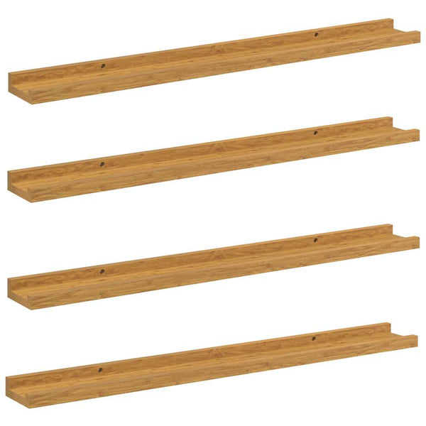 Seinähylly 4 kpl Beige 80 x 9 x 3 cm Tekninen puu