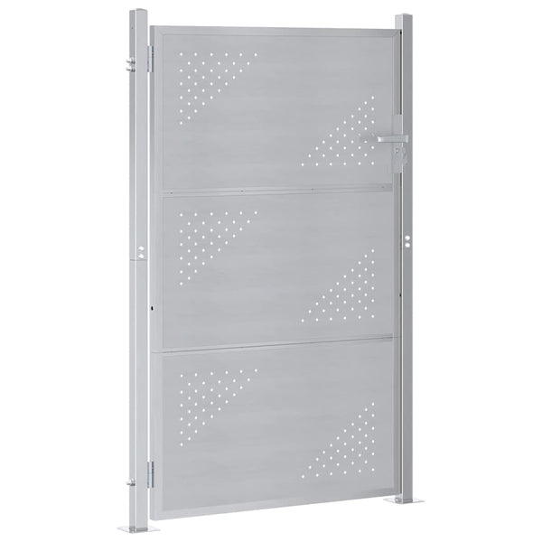 Puutarhaportti 85 x 120 cm Ruostumaton teräs Hopea Lukittava