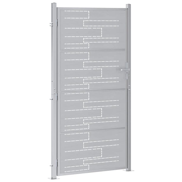 Puutarhaportti 85 x 174 cm Ruostumaton teräs Hopea Lukittava