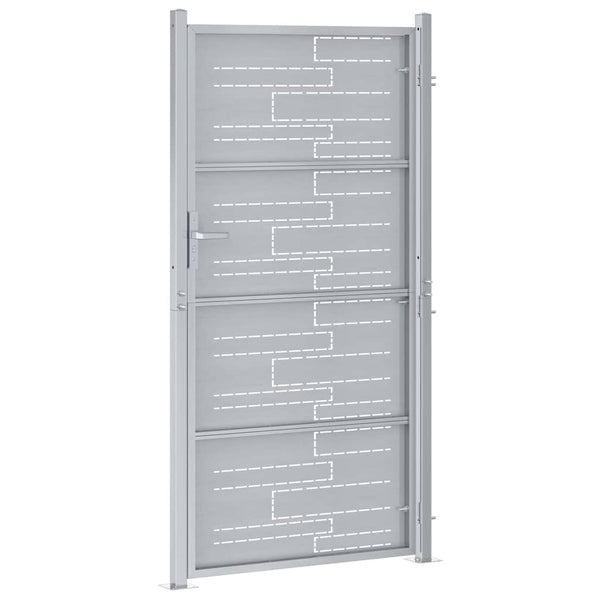 Puutarhaportti 85 x 174 cm Ruostumaton teräs Hopea Lukittava
