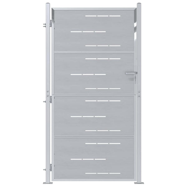 Puutarhaportti 85 x 174 cm Ruostumaton teräs Hopea Lukittava