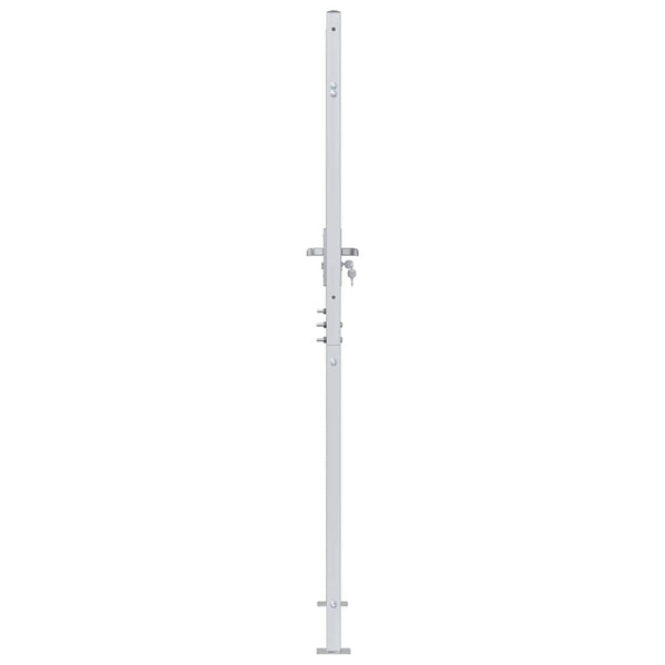 Puutarhaportti 85 x 174 cm Ruostumaton teräs Hopea Lukittava