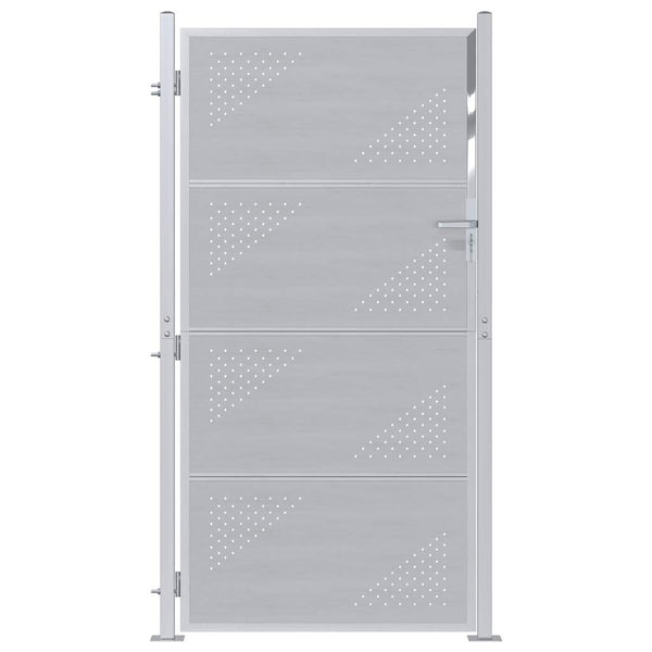 Puutarhaportti 85 x 174 cm Ruostumaton teräs Hopea Lukittava