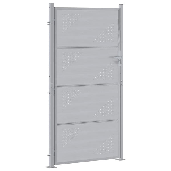 Puutarhaportti 85 x 174 cm Ruostumaton teräs Hopea Lukittava