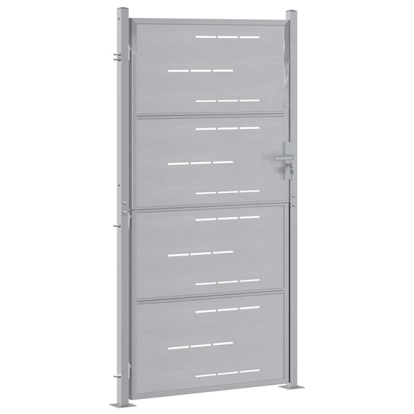 Puutarhaportti lukkoon Hopea 85 x 196 cm Ruostumaton teräs