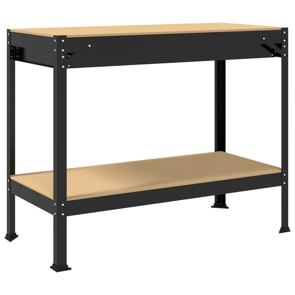 Työpöytä Musta 114 x 54 x 91 cm Merkityltään puu ja metalli