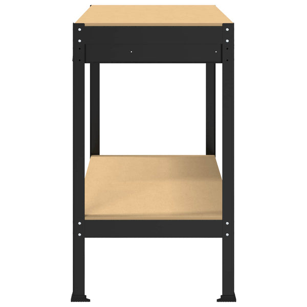 Työpöytä Musta 114 x 54 x 91 cm Merkityltään puu ja metalli