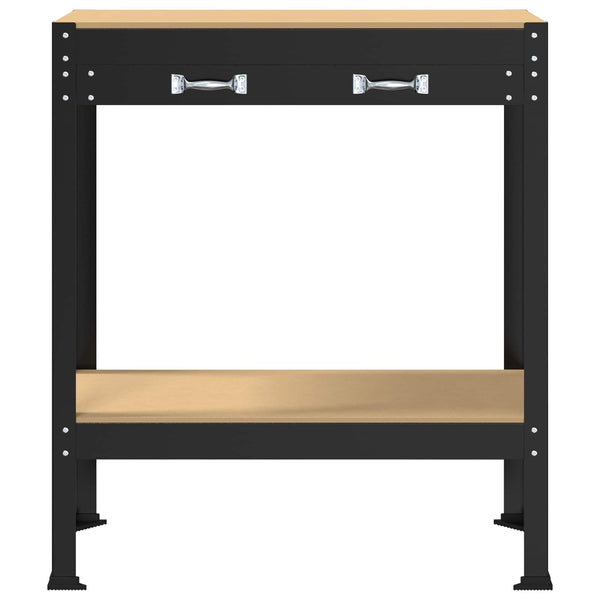 Työpöytä Musta 80 x 40 x 91 cm Merkityltään puu ja metalli