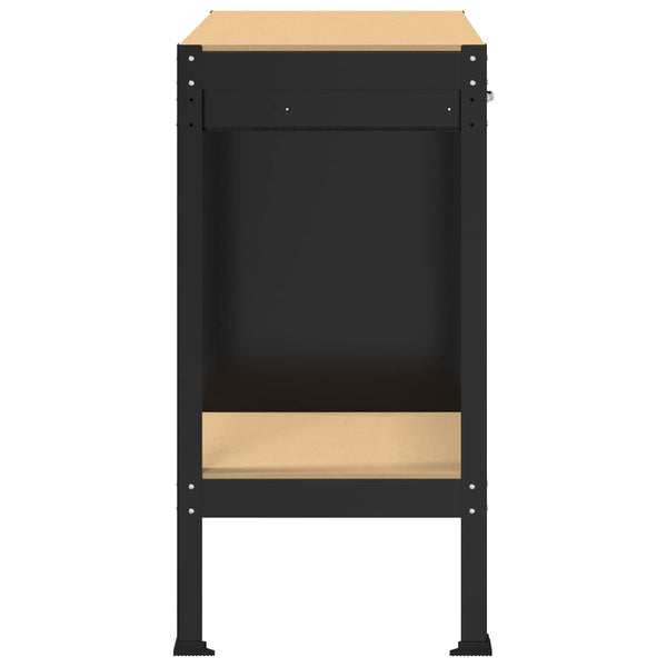 Työpöytä Musta 90 x 49 x 91 cm Merkityltään puu ja metalli