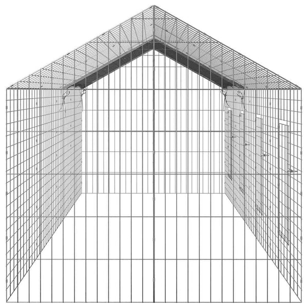 Kaniinihäkki 400 x 78 x 78 cm Hopea Galvanoitu teräs