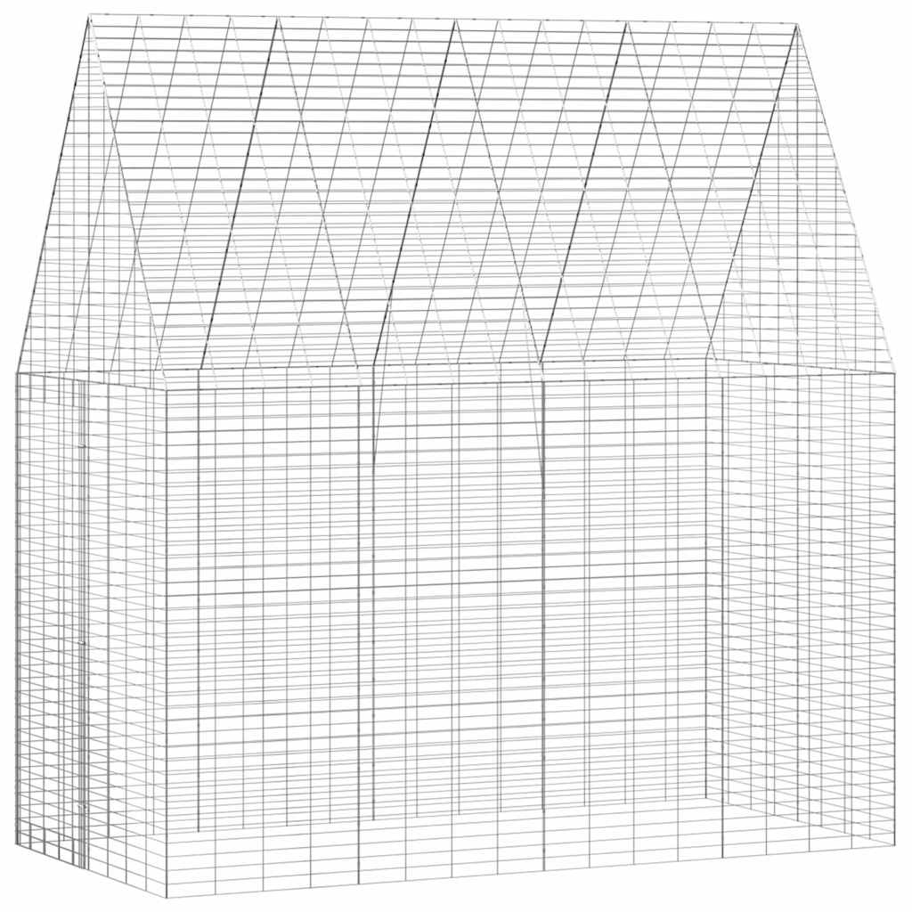 Kaniinihäkki Hopea 200 x 100 x 210 cm Galvanoitu teräs