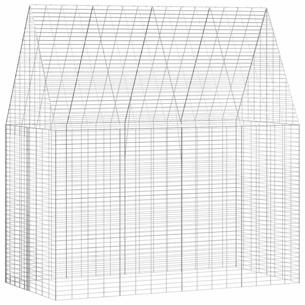 Kaniinihäkki Hopea 200 x 100 x 210 cm Galvanoitu teräs
