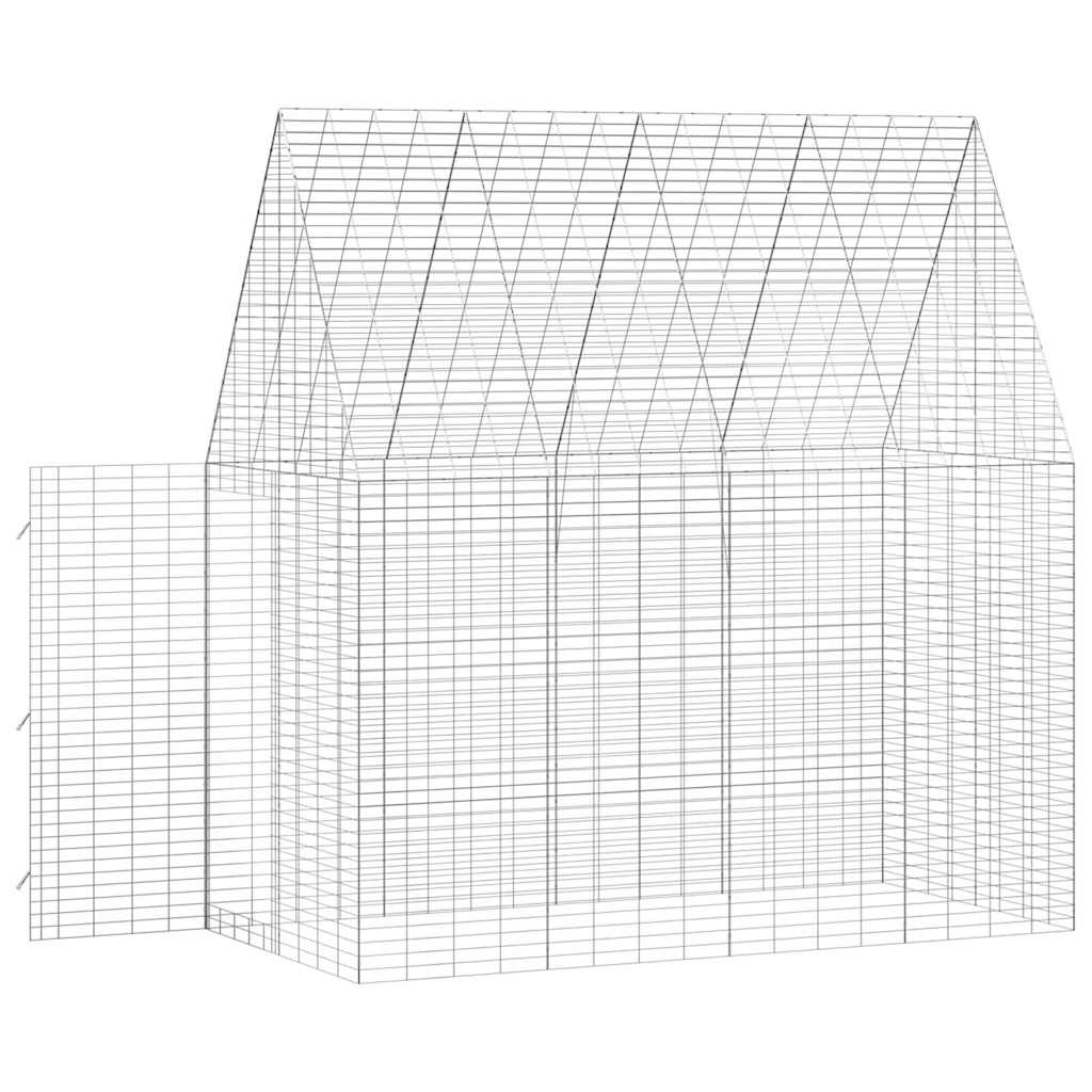 Kaniinihäkki Hopea 200 x 100 x 210 cm Galvanoitu teräs