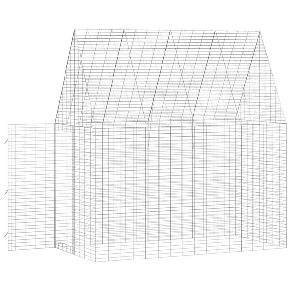 Kaniinihäkki Hopea 200 x 100 x 210 cm Galvanoitu teräs