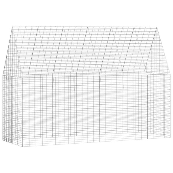 Kaniinihäkki Hopea 300 x 100 x 210 cm Galvanoitu teräs