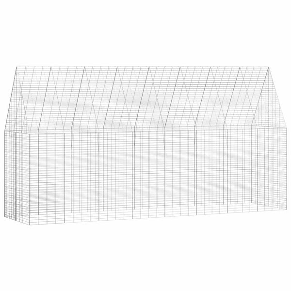 Kaniinihäkki Hopea 400 x 100 x 210 cm Galvanoitu teräs