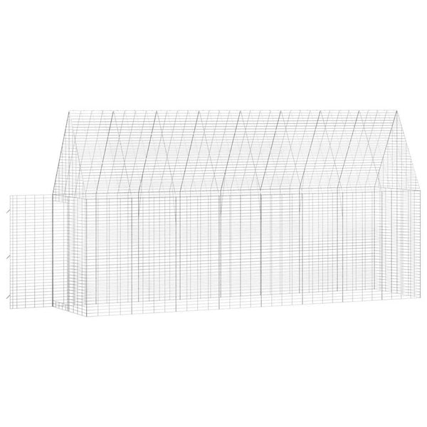 Kaniinihäkki Hopea 400 x 100 x 210 cm Galvanoitu teräs
