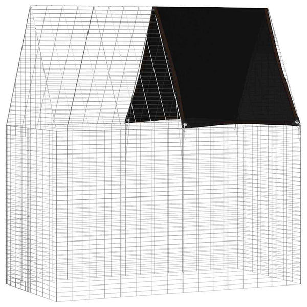 Kaniinihäkki Hopea 200 x 100 x 210 cm Galvanoitu teräs